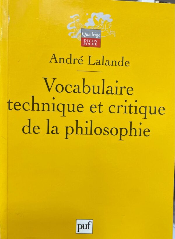 Vocabulaire technique et critique de la philosophie