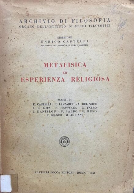 Metafisica ed esperienza religiosa