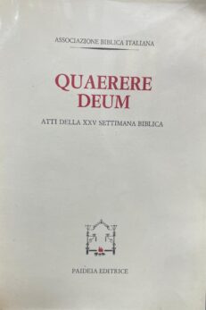 QUAERERE DEUM. Atti della XXV Settimana Biblica.