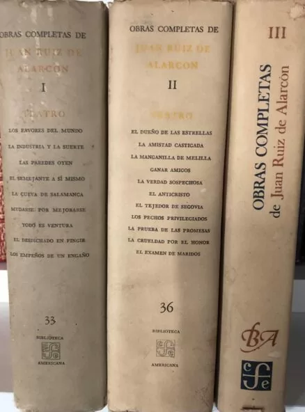 Obras Completas de Juan Ruiz de Alarcón (3 volumes) (COMPLETO)